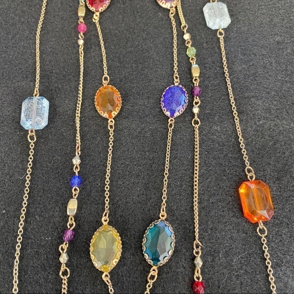 Long colorful 3 strand necklace - Picture 2 of 8